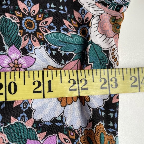 Roz & Ali Swing Tunic Top Womens 2X Colorful Floral V Neck Stretch Whimsical - Picture 10 of 11